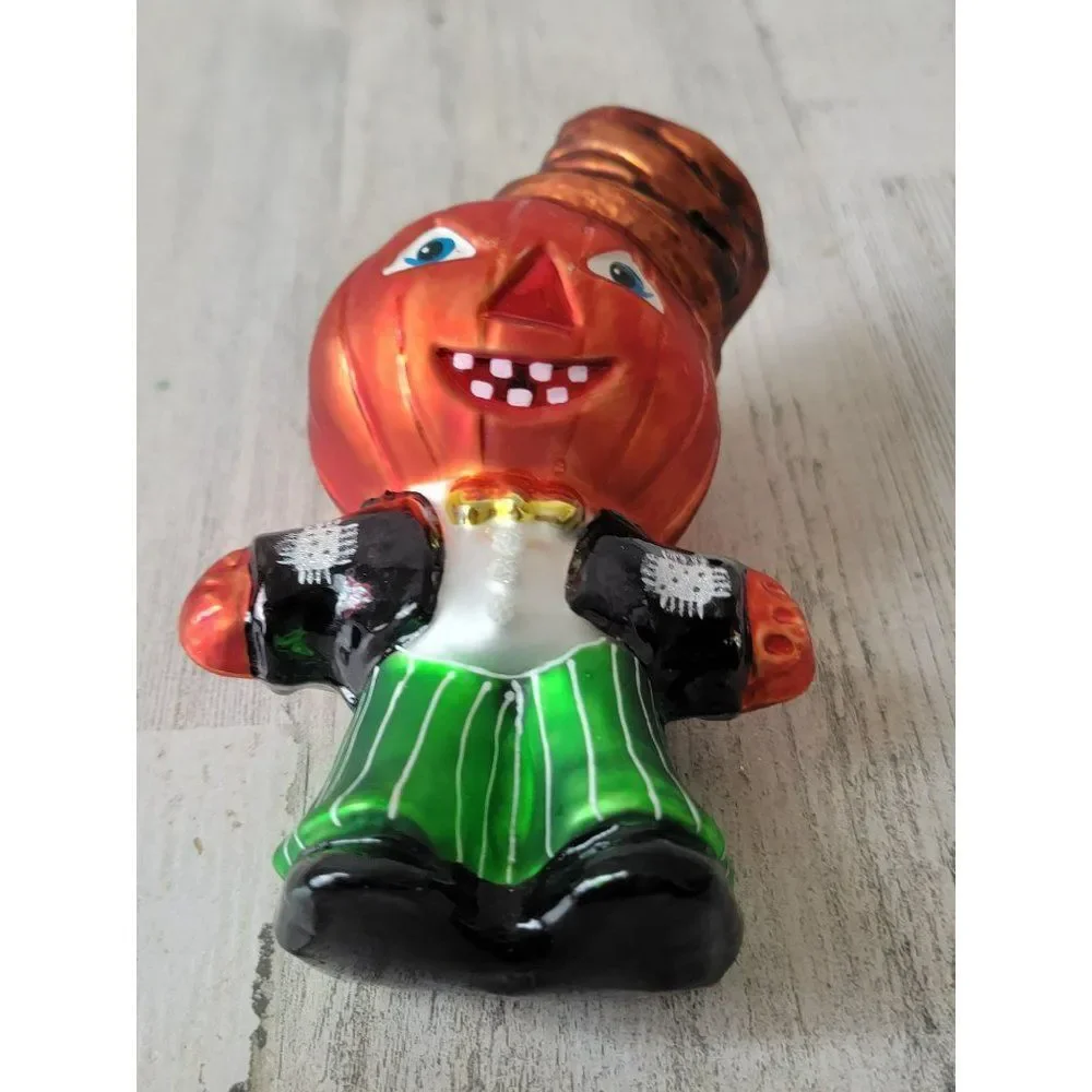 Radko pumpkin pete blown glass ornament Halloween‎